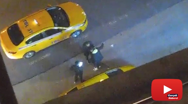Taksimetreye itiraz eden yolcuya meydan dayağı kamerada