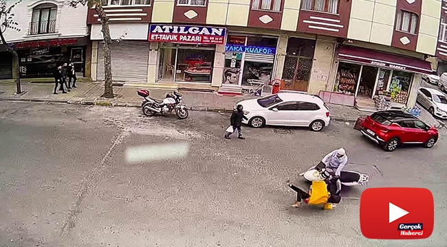 Telefonla konuşurken yolun karşısına geçmeye çalışan kadına motosiklet çarptı