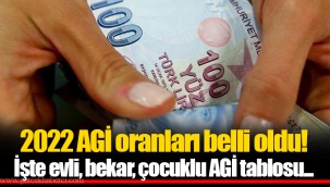 2022 AGİ oranları belli oldu! İşte evli, bekar, çocuklu AGİ tablosu...