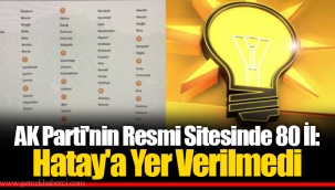 AK Parti'nin Resmi Sitesinde 80 İl: Hatay'a Yer Verilmedi