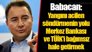 Babacan: Yangını acilen söndürmenin yolu Merkez Bankası ve TÜİK'i bağımsız hale getirmek