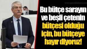 Bu bütçe sarayın ve beşli çetenin bütçesi olduğu için, bu bütçeye hayır diyoruz!