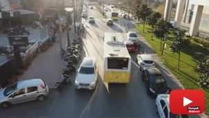 Caddeyi motosiklet sergisine çevirdiler, trafik çileye dönüştü
