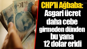 CHP'li Ağbaba: Asgari ücret daha cebe girmeden dünden bu yana 12 dolar eridi