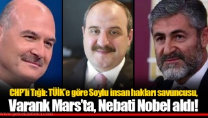CHP’li Tığlı: TÜİK’e göre Soylu insan hakları savuncusu, Varank Mars’ta, Nebati Nobel aldı!