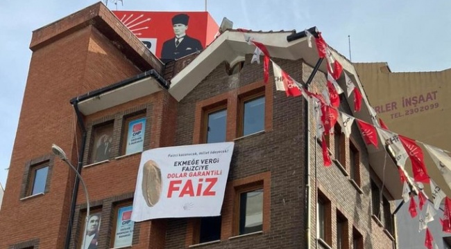 CHP'nin kayıp 'faiz' pankartını polis sökmüş