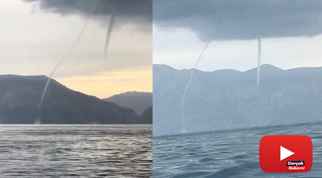 Denizde çıkan hortumlar paniğe yol açtı