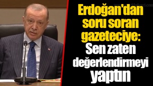 Erdoğan'dan soru soran gazeteciye: Sen zaten değerlendirmeyi yaptın