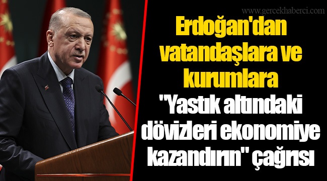 Erdoğan'dan vatandaşlara ve kurumlara "Yastık altındaki dövizleri ekonomiye kazandırın" çağrısı