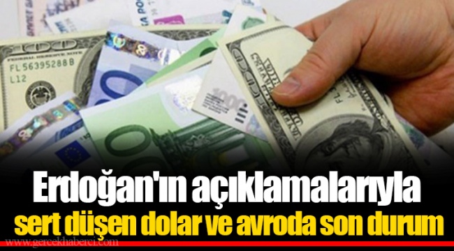 Erdoğan'ın açıklamalarıyla sert düşen dolar ve avroda son durum