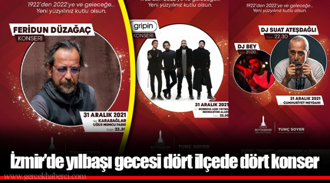 İzmir’de yılbaşı gecesi dört ilçede dört konser