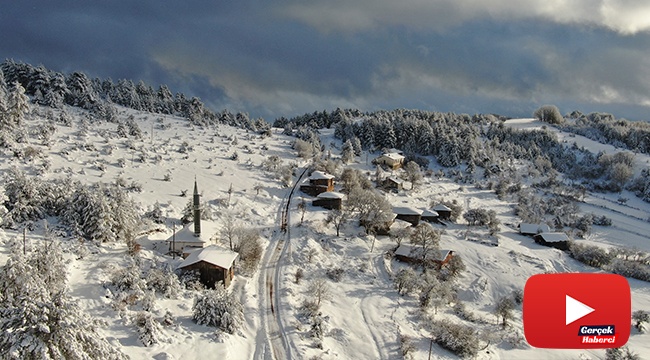 Karla kapanan köylerde mest eden kış güzelliği