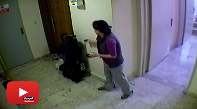 Komşunun kapısının önüne kimyasal ve çiğ yumurta attı