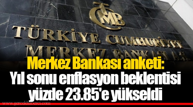 Merkez Bankası anketi: Yıl sonu enflasyon beklentisi yüzde 23.85'e yükseldi