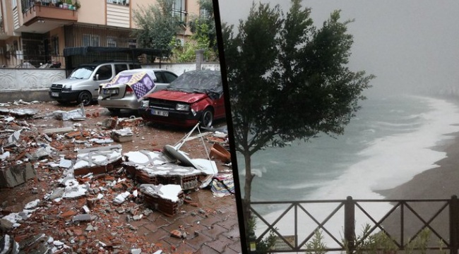 Meteoroloji'nin kırmızı kodla uyardığı Antalya'da bir binanın çatısı uçtu, sağanak yağış hayatı olumsuz etkiledi