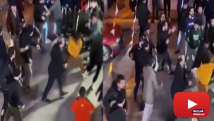 Öğrencilerin uçan tekmeli kavgası kamerada