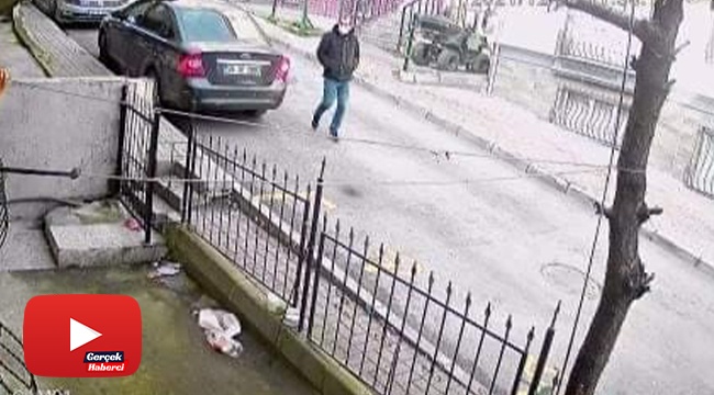 Önce cama vurdu sonra kızın elindeki telefonu alıp kaçtı: O anlar kamerada