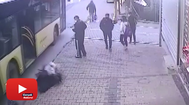 Otobüs erken hareket etti, yaşlı kadın yere düştü