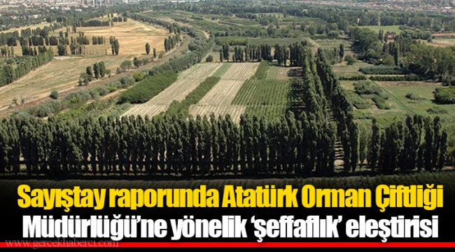 Sayıştay raporunda Atatürk Orman Çiftliği Müdürlüğü’ne yönelik ‘şeffaflık’ eleştirisi