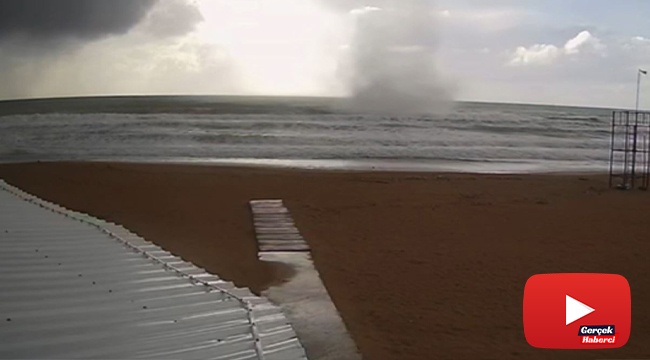 Sürücülere korku dolu anlar yaşatan hortum güvenlik kamerasında