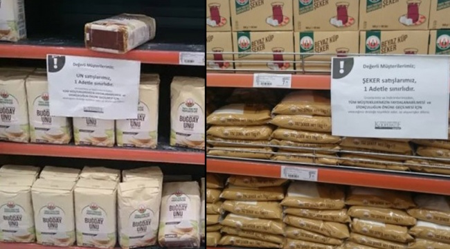 Tarım Kredi Kooperatifleri&#039;nin marketinde un ve şeker satışına 1 adet sınırlandırması