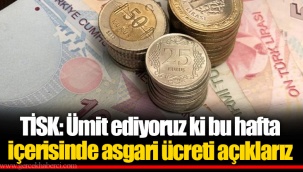 TİSK: Ümit ediyoruz ki bu hafta içerisinde asgari ücreti açıklarız