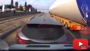 Trafik kaosu araç kameralarına yansıdı
