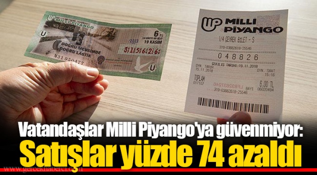 Vatandaşlar Milli Piyango'ya güvenmiyor: Satışlar yüzde 74 azaldı