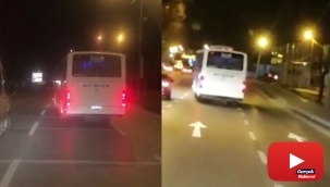 Yan yan giden otobüs görenleri şaşkına çevirdi