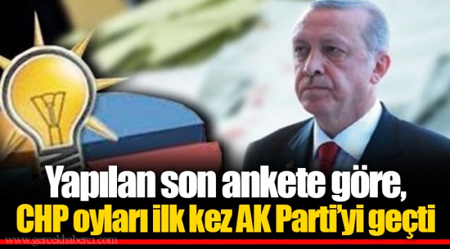 Yapılan son ankete göre,  CHP oyları ilk kez AK Parti’yi geçti