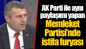 AK Parti ile aynı paylaşımı yapan Memleket Partisi'nde istifa furyası