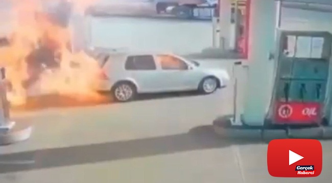 Alev alan araçtan canlarını son anda kurtardılar