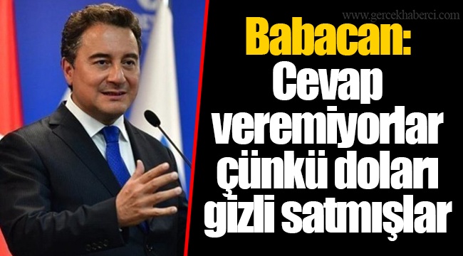 Babacan: Cevap veremiyorlar çünkü doları gizli satmışlar