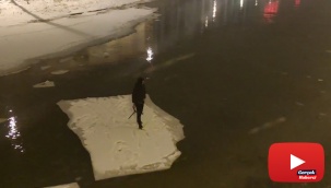 Buzu sal yapıp Çoruh’ta gezintiye çıktı