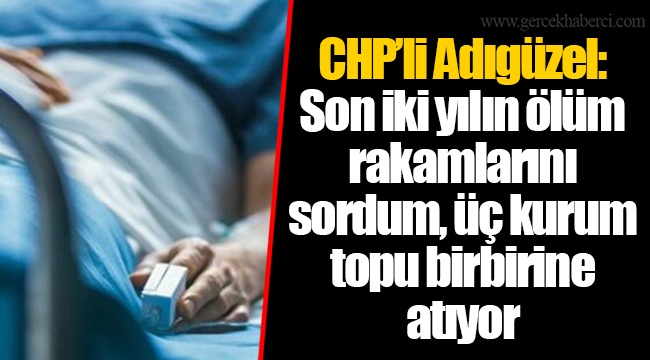 CHP’li Adıgüzel: Son iki yılın ölüm rakamlarını sordum, üç kurum topu birbirine atıyor