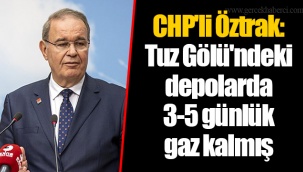 CHP'li Öztrak: Tuz Gölü'ndeki depolarda 3-5 günlük gaz kalmış
