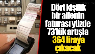 Dört kişilik bir ailenin faturası yüzde 73’lük artışla 364 liraya çıkacak