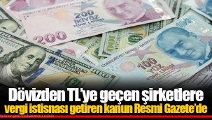 Dövizden TL’ye geçen şirketlere vergi istisnası getiren kanun Resmi Gazete’de
