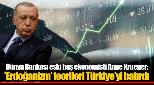 Dünya Bankası eski baş ekonomisti Anne Krueger: 'Erdoğanizm' teorileri Türkiye'yi batırdı
