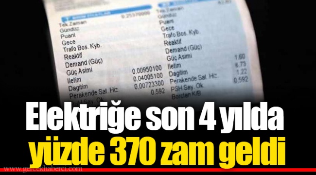 Elektriğe son 4 yılda yüzde 370 zam geldi