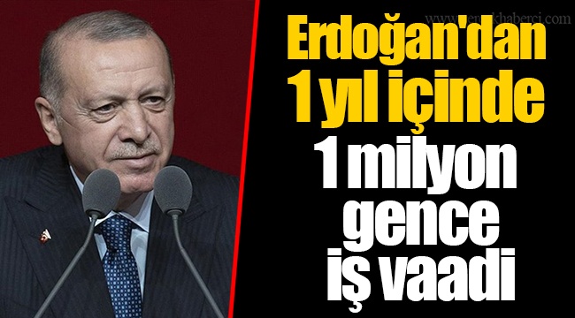 Erdoğan'dan 1 yıl içinde 1 milyon gence iş vaadi