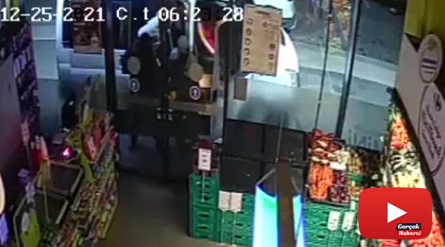 Hırsızlık çetesinin market soygunu kamerada