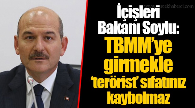 İçişleri Bakanı Soylu: TBMM’ye girmekle ‘terörist’ sıfatınız kaybolmaz