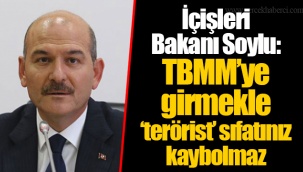 İçişleri Bakanı Soylu: TBMM’ye girmekle ‘terörist’ sıfatınız kaybolmaz
