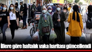 İllere göre haftalık vaka haritası güncellendi