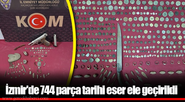 İzmir'de 744 parça tarihi eser ele geçirildi