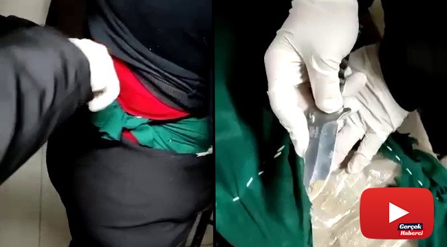 Kadın yolcunun beline sarılmış vaziyette 3 kilogram eroin ele geçirildi