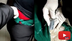Kadın yolcunun beline sarılmış vaziyette 3 kilogram eroin ele geçirildi