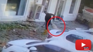 Kaldırımı temizlerken köpeğin saldırısına uğradı