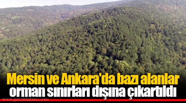 Mersin ve Ankara'da bazı alanlar orman sınırları dışına çıkartıldı